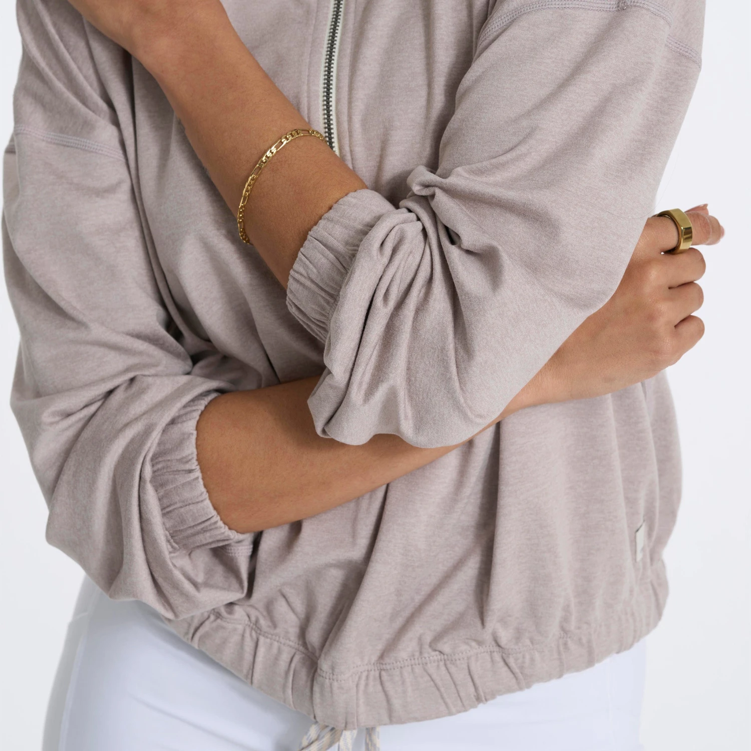 Halo Relaxed Half Zip | Oyster Heather - Image 6