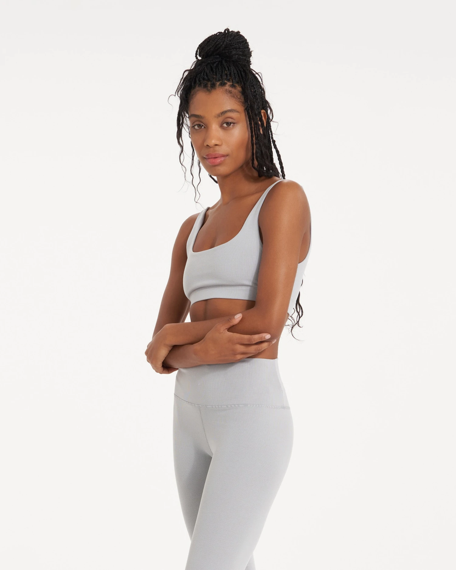 Lux Rib Daily Bra | Pale Grey Heather - Image 3