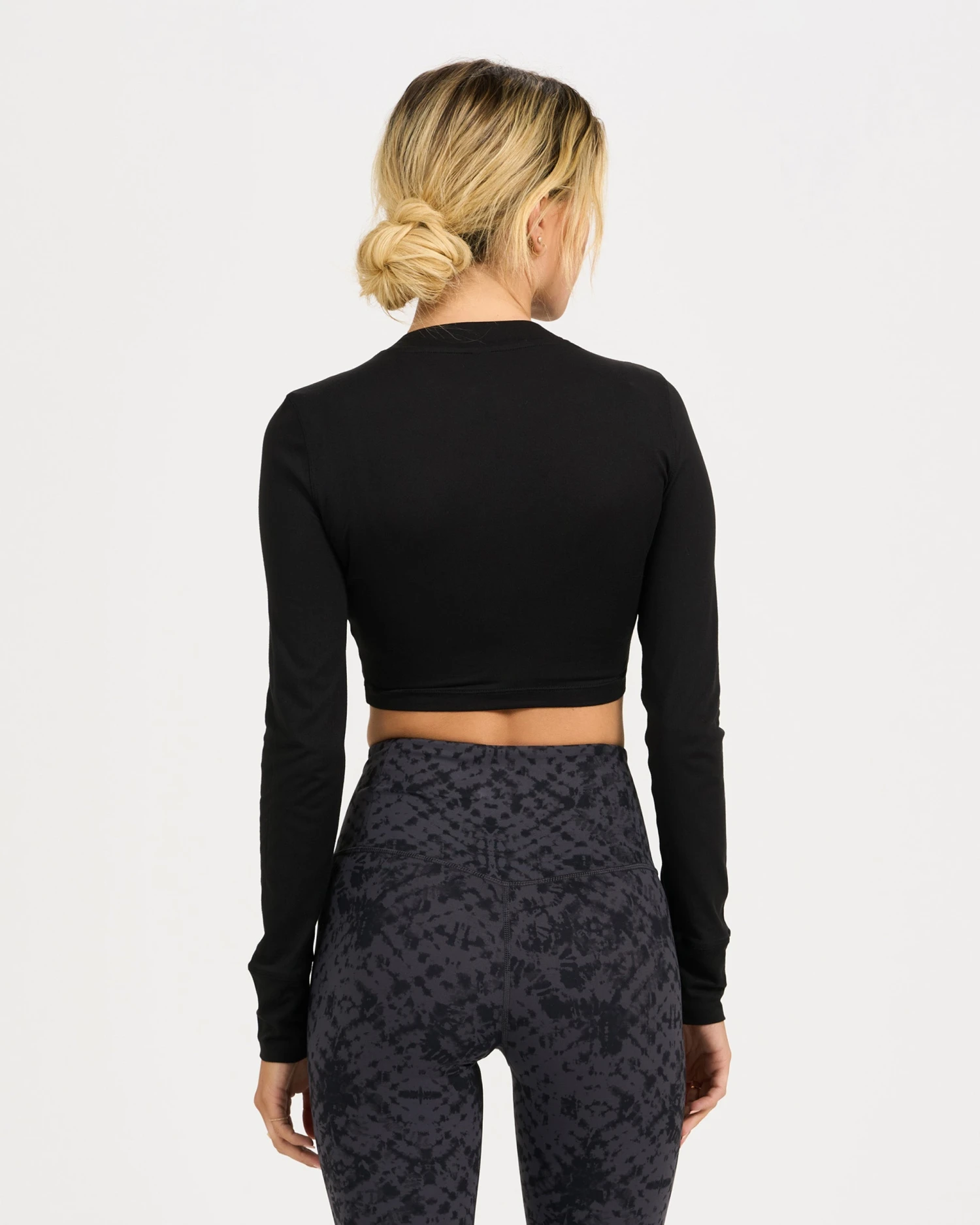 Long-Sleeve Lux Crop Tee | Black - Image 2