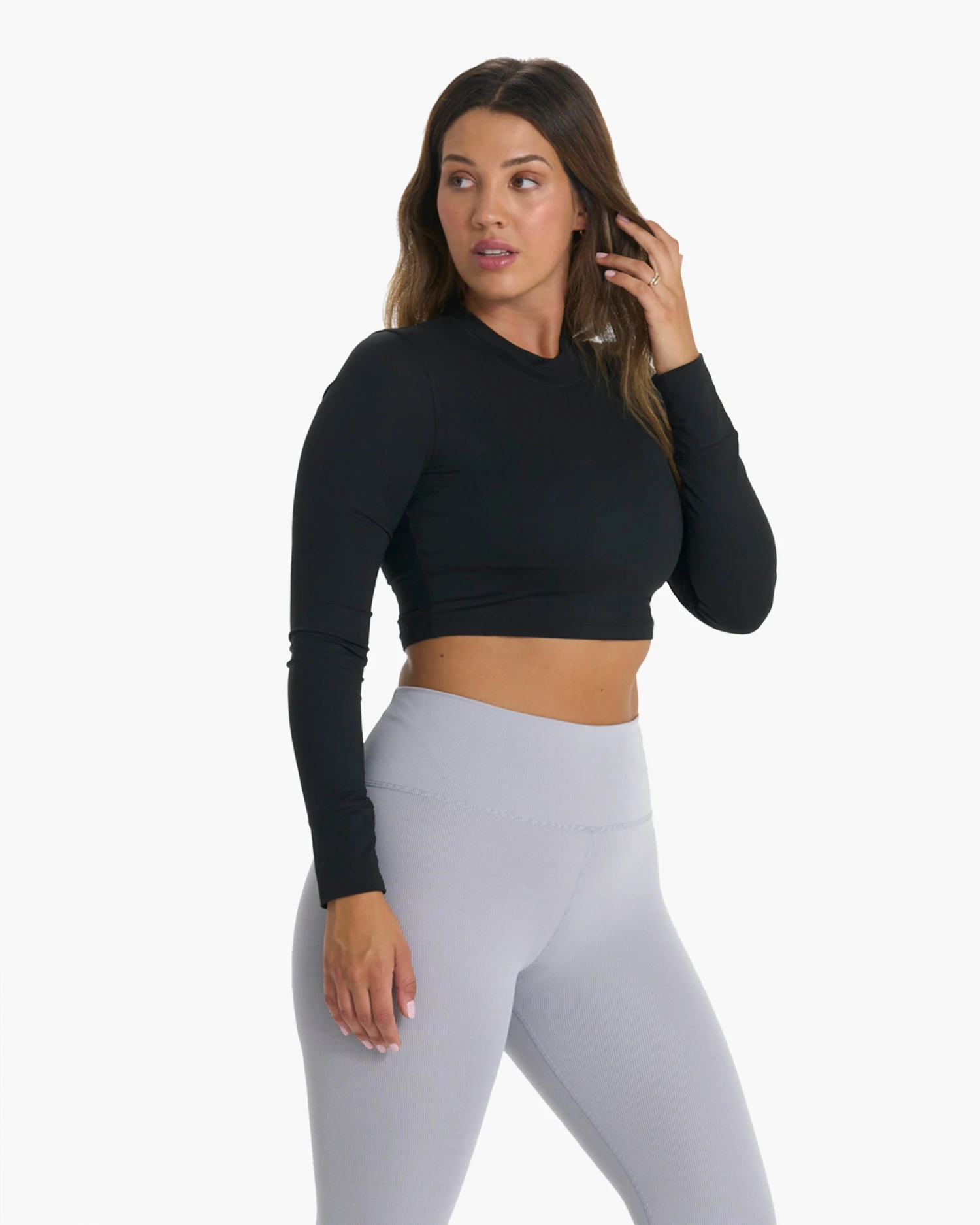 Long-Sleeve Lux Crop Tee | Black - Image 7