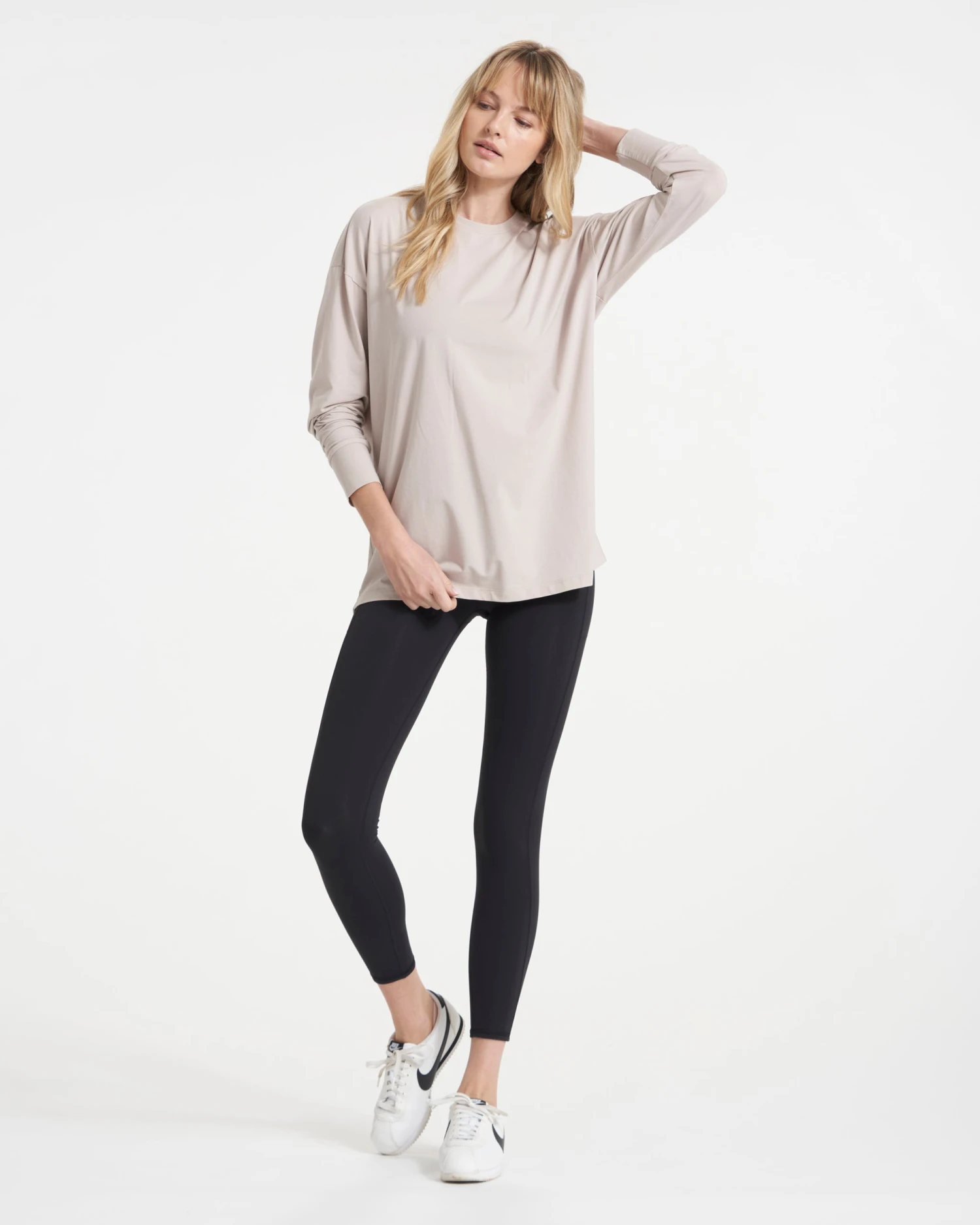 Long-Sleeve Feather Tee | Oyster - Image 3