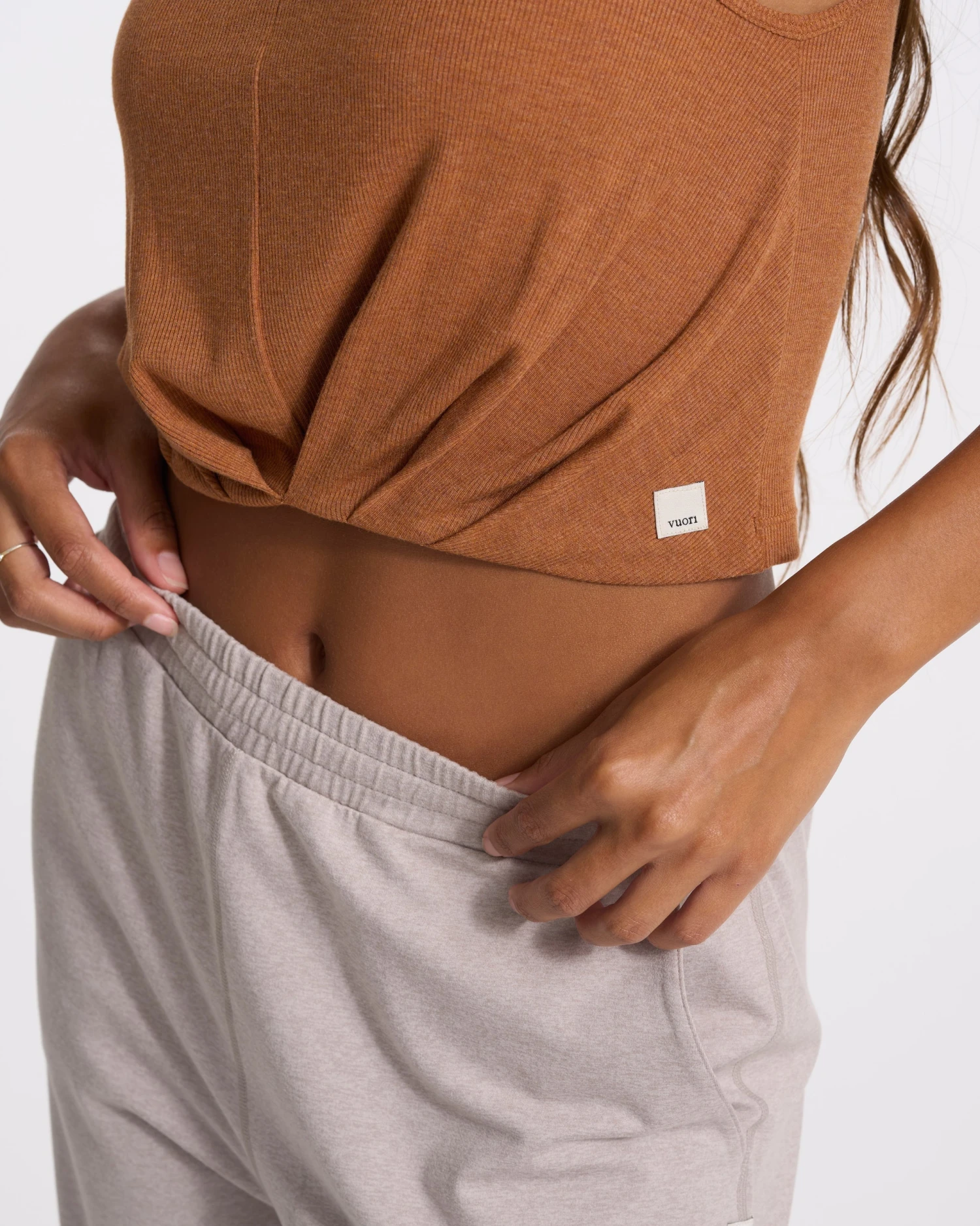 Cove High Neck Tank | Dark Palo Santo Heather - Image 3