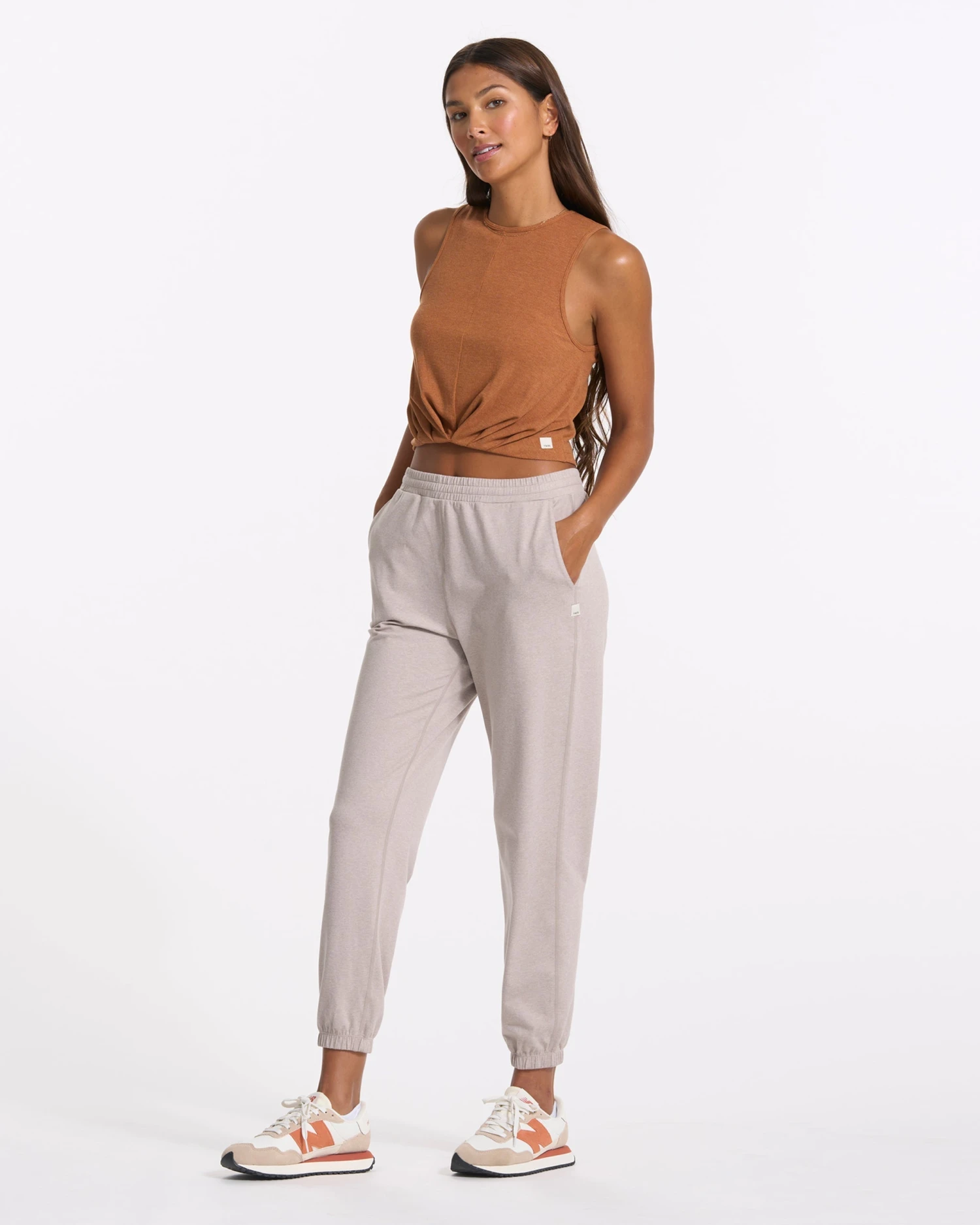 Cove High Neck Tank | Dark Palo Santo Heather - Image 5