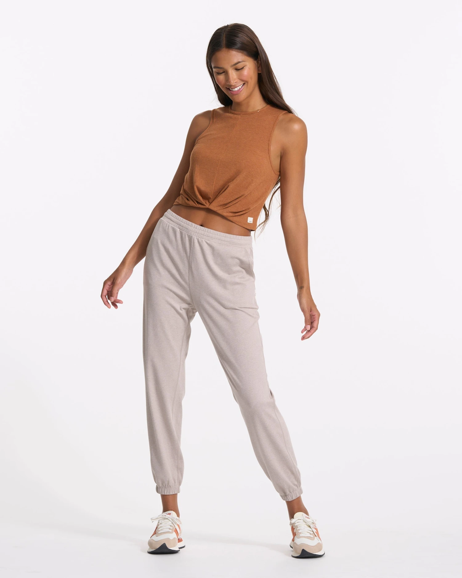 Cove High Neck Tank | Dark Palo Santo Heather - Image 6