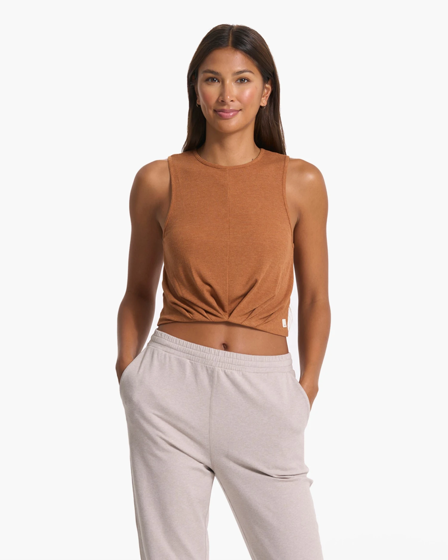 Cove High Neck Tank | Dark Palo Santo Heather