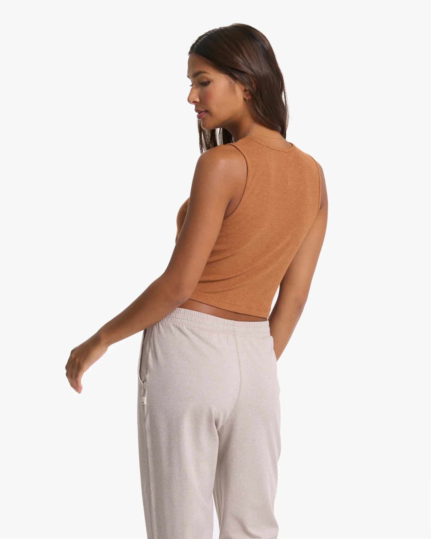 Cove High Neck Tank | Dark Palo Santo Heather - Image 4