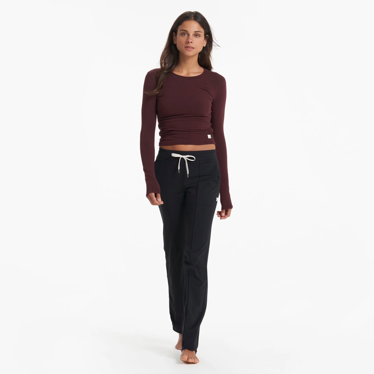 Long-Sleeve Coast Crop Crew | Ruby - Image 5