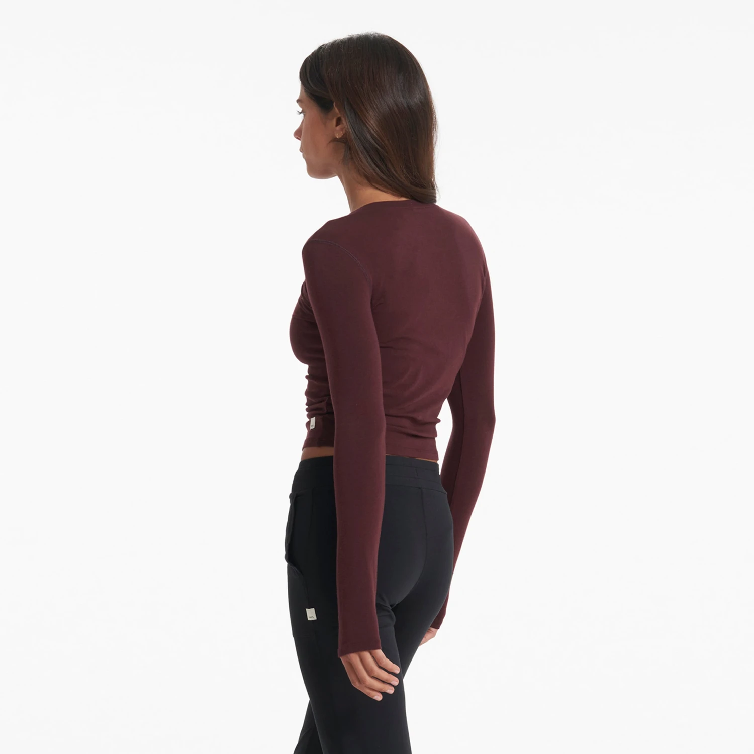 Long-Sleeve Coast Crop Crew | Ruby - Image 4