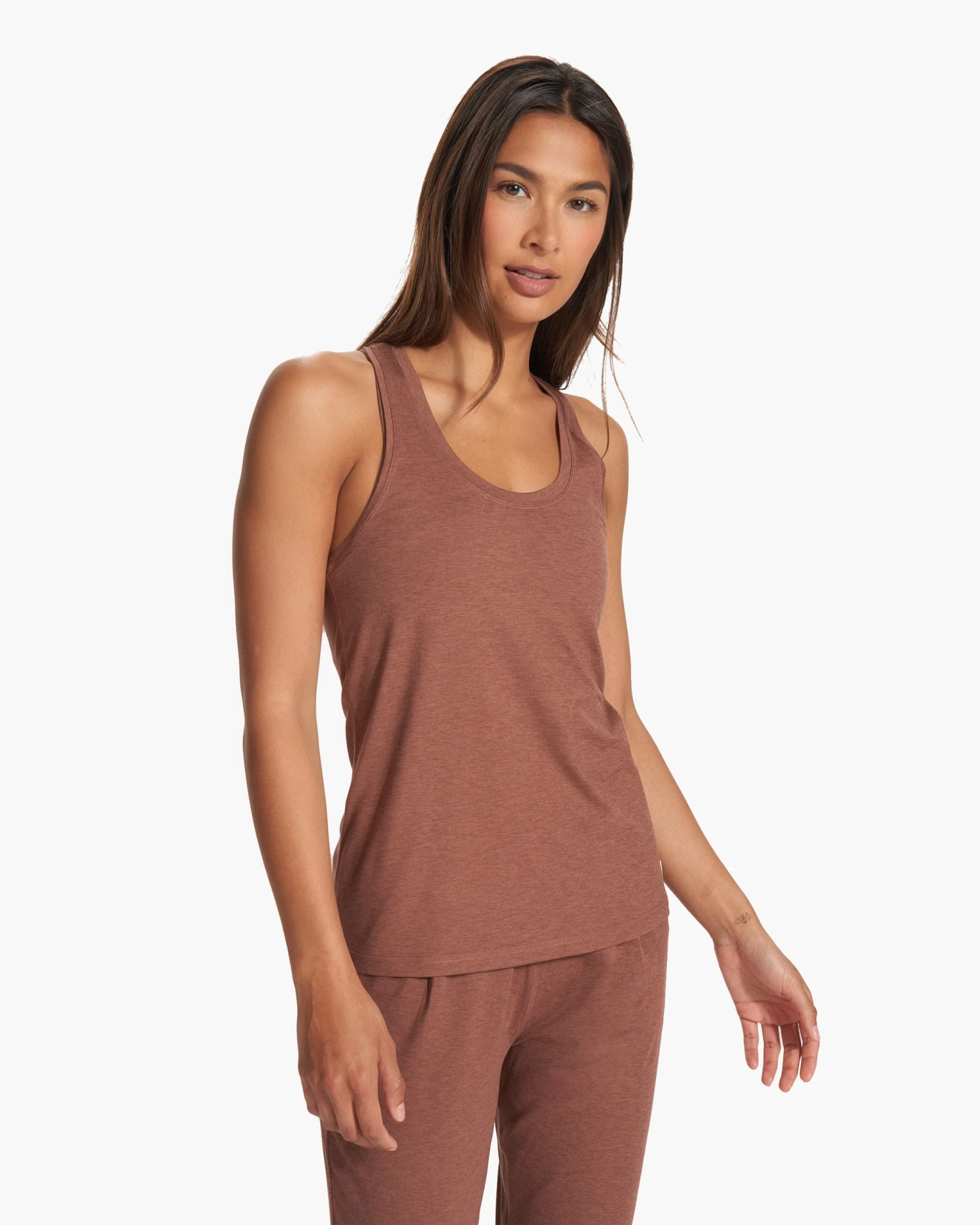 Lux Performance Tank | Hazelnut Heather - Image 2