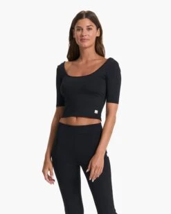Lux Rib Avant Top | Black