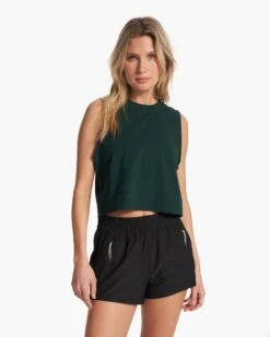 Feather Crop Tank | Grass