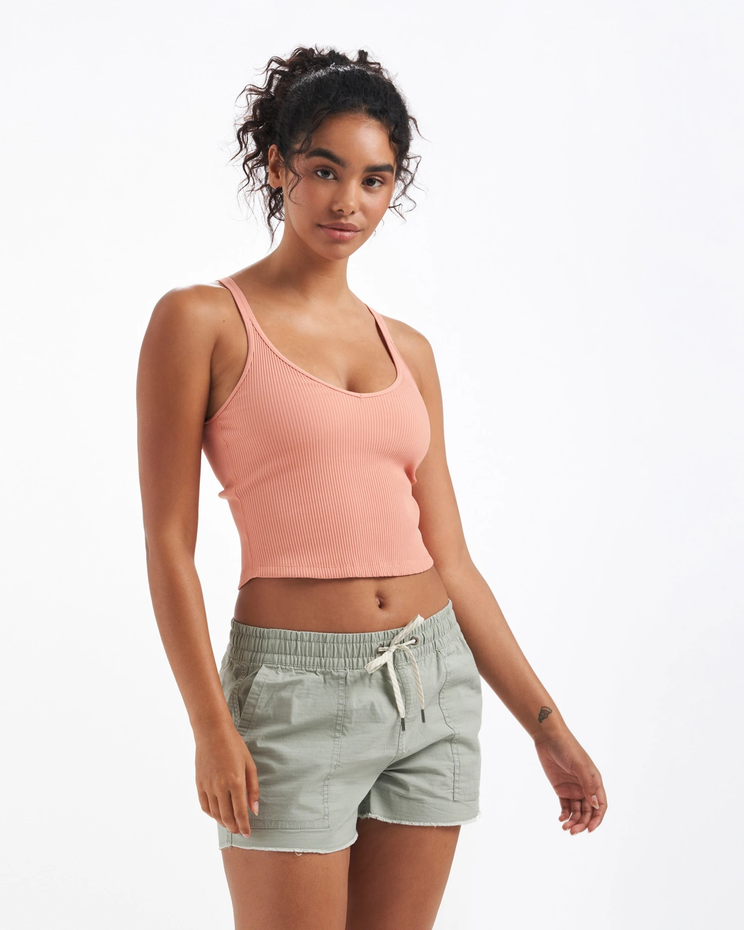 Rib Crop Tank | Light Cinnamon