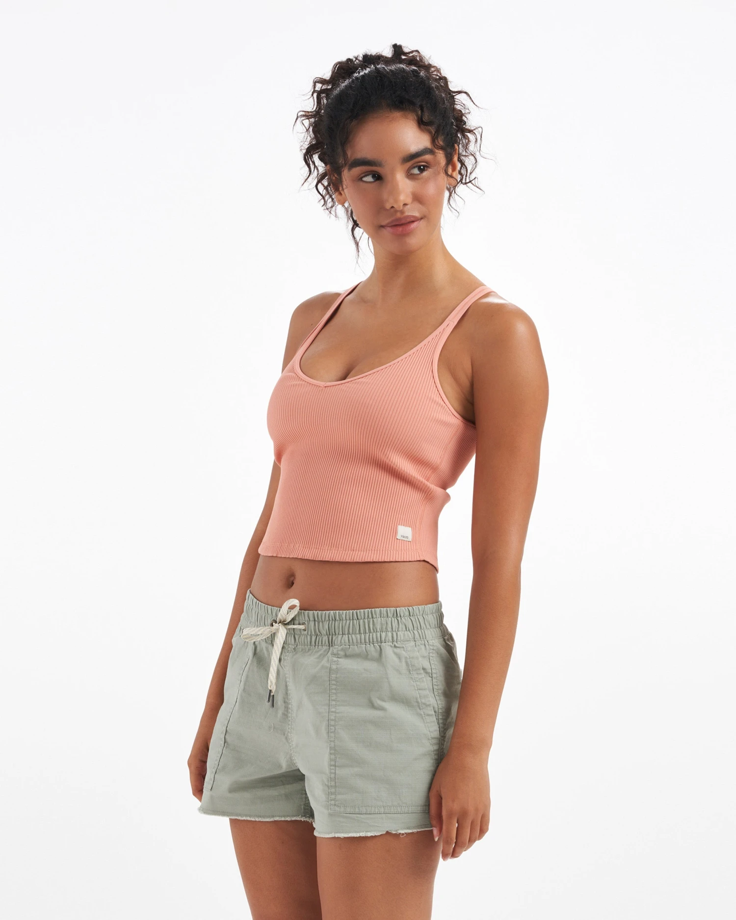 Rib Crop Tank | Light Cinnamon - Image 2