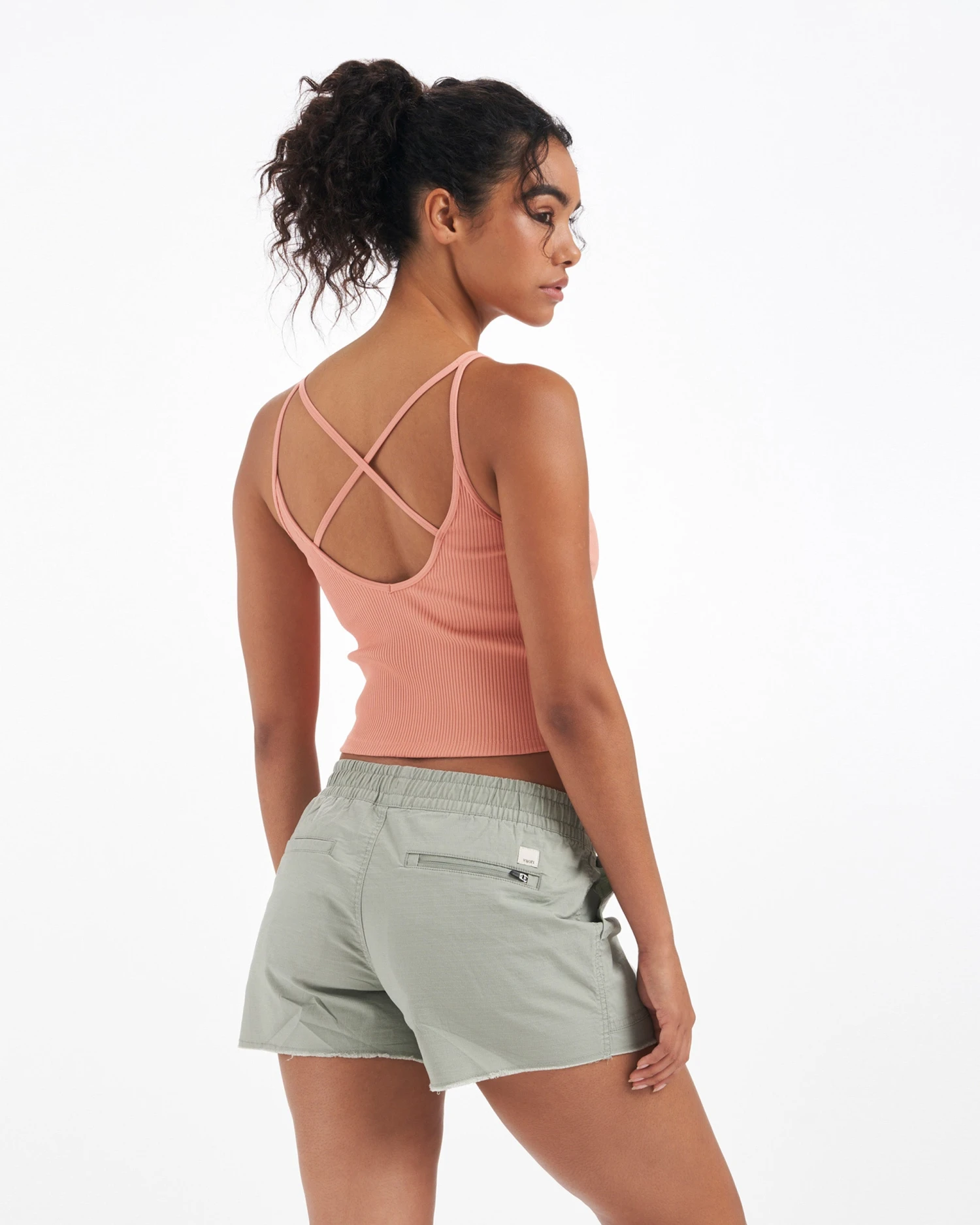Rib Crop Tank | Light Cinnamon - Image 3