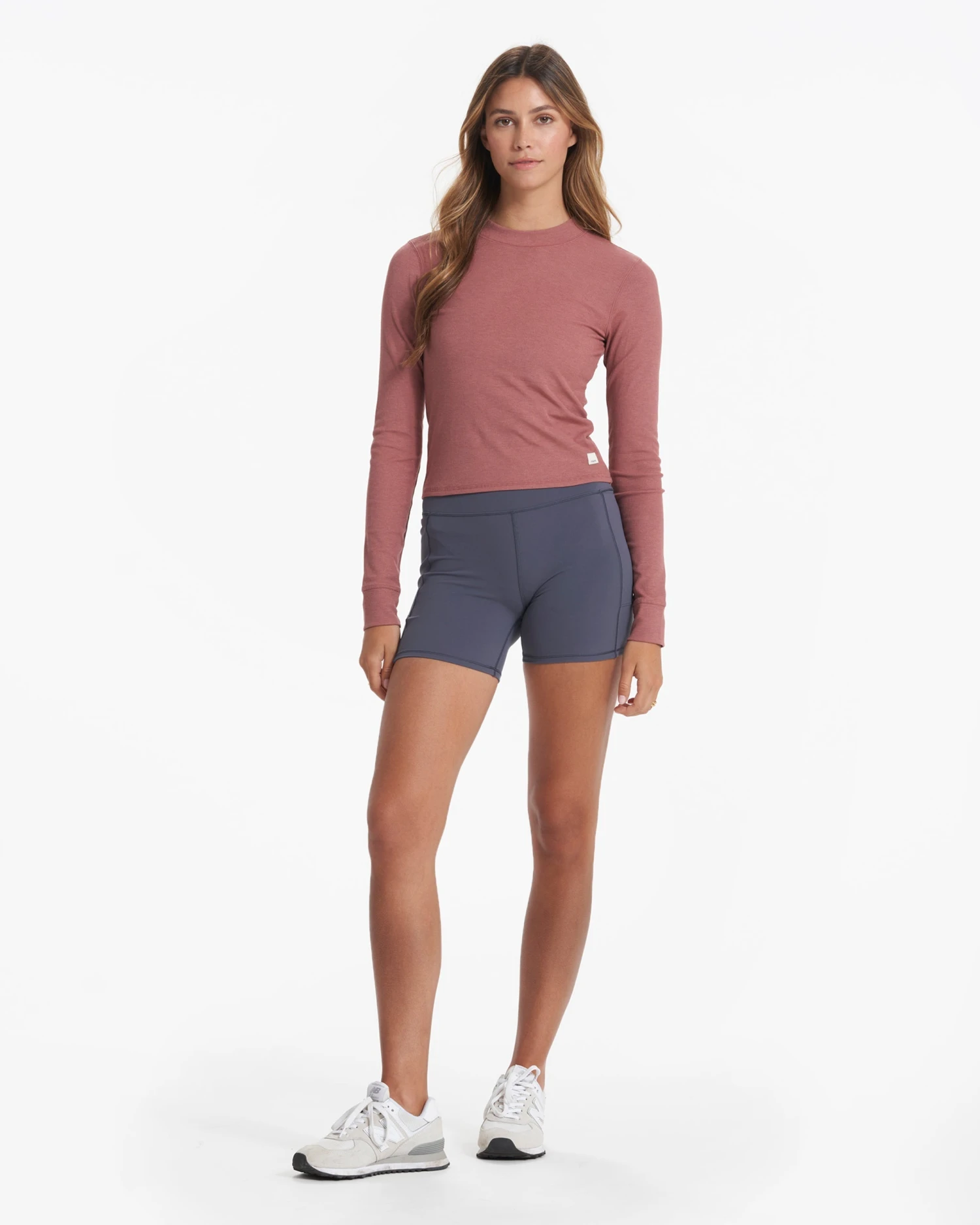 Long-Sleeve Pose Fitted Tee | Rosewood Heather - Image 4
