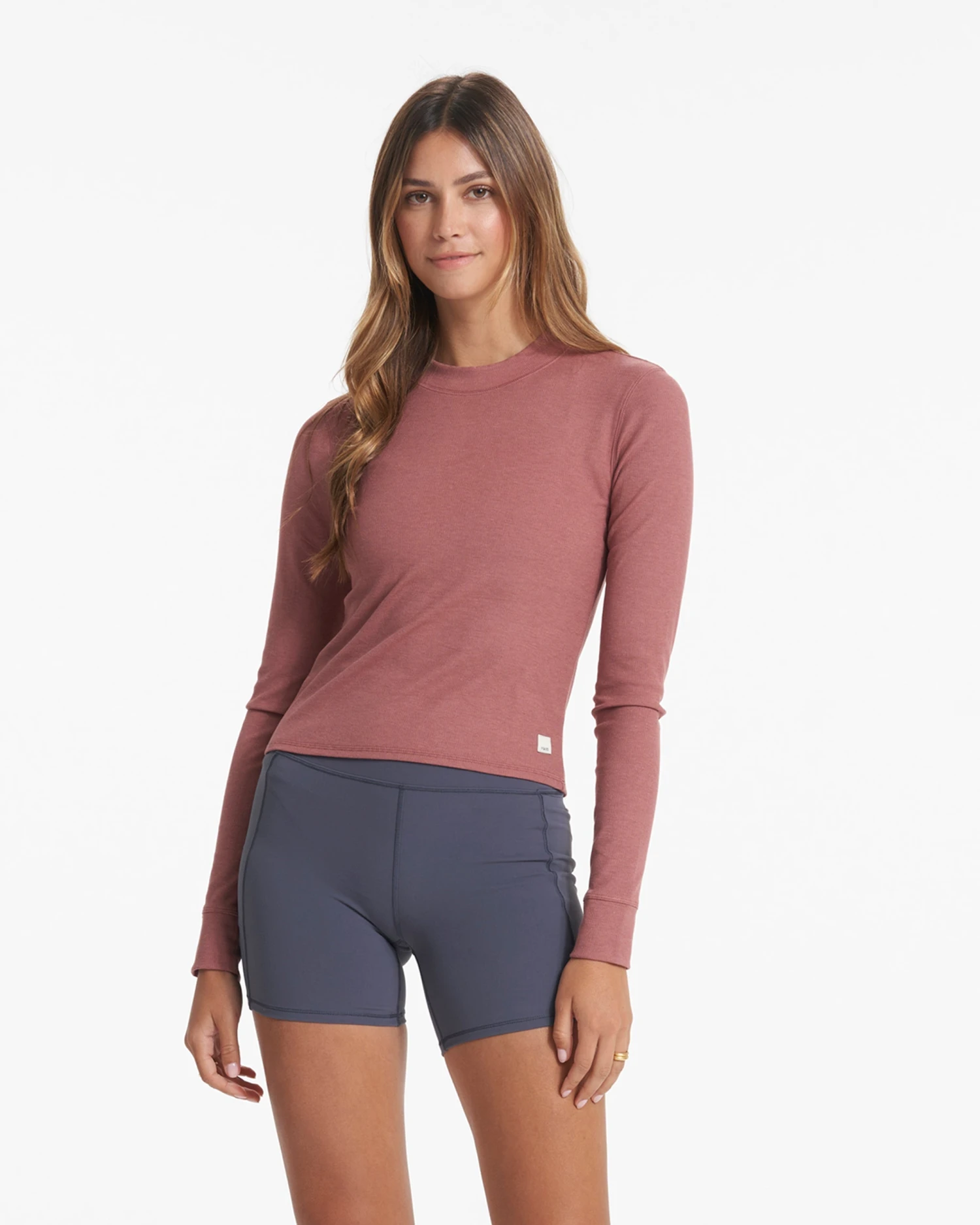 Long-Sleeve Pose Fitted Tee | Rosewood Heather