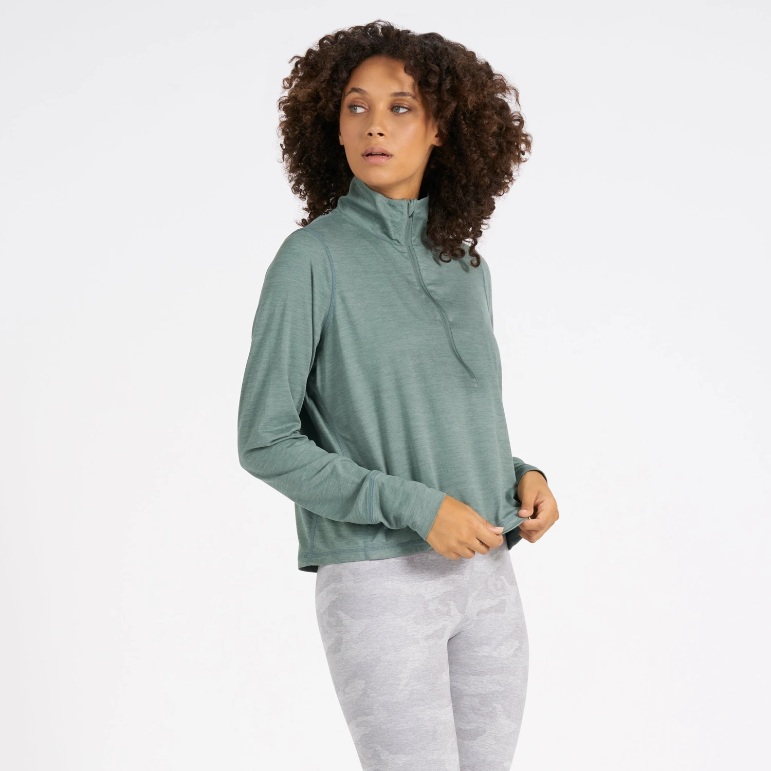Crescent Half Zip | Kelp Heather - Image 2