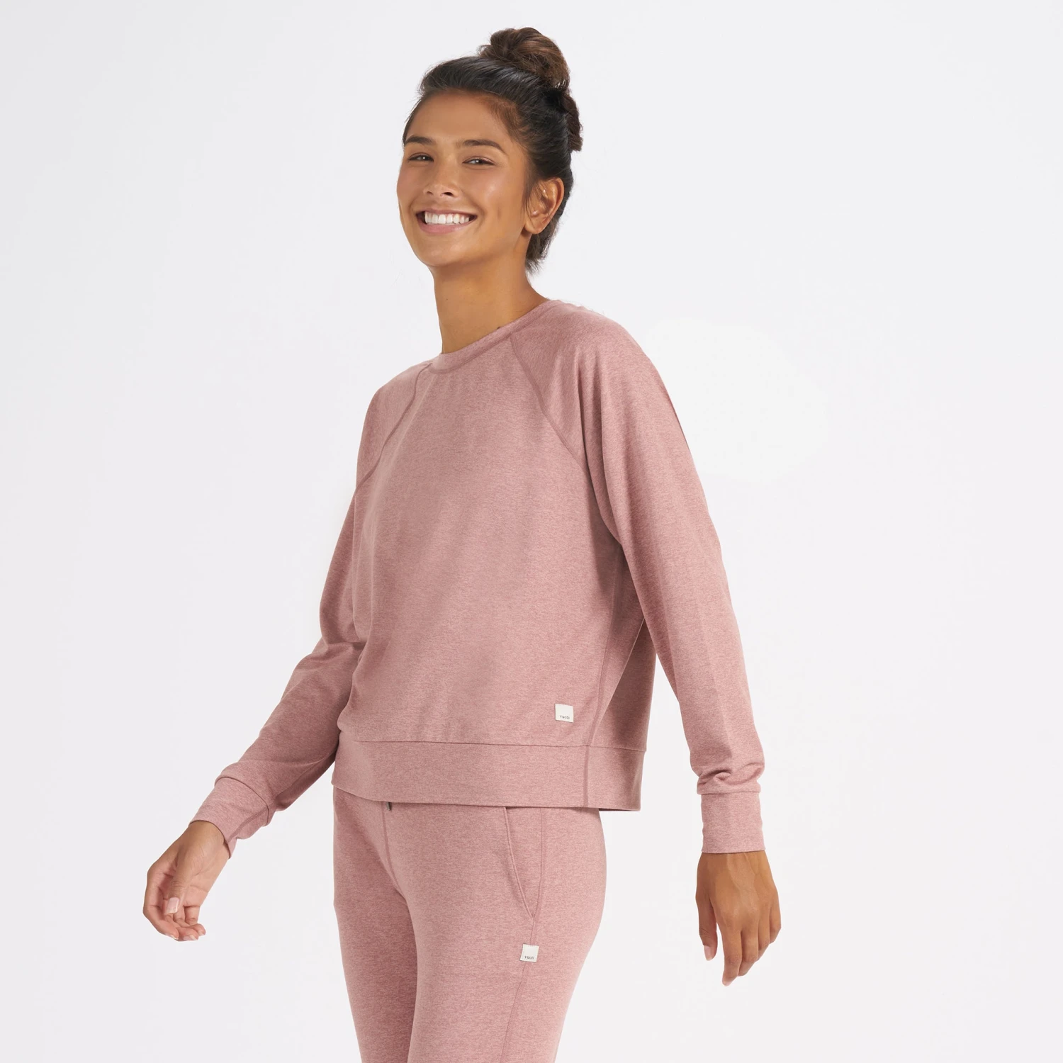 Long-Sleeve Halo Crew | Burnt Clay Heather - Image 2