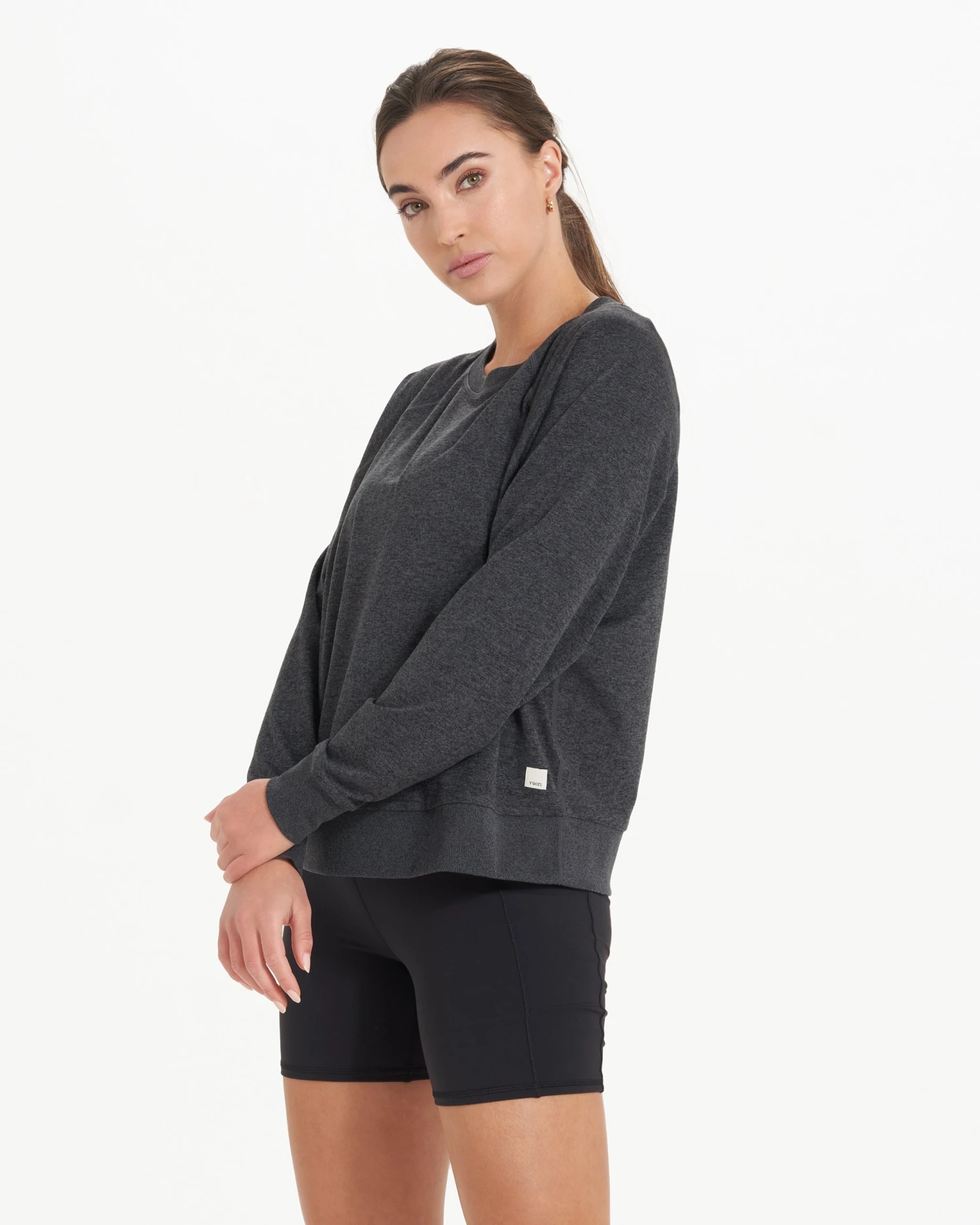 Long-Sleeve Halo Crew | Charcoal Heather - Image 2