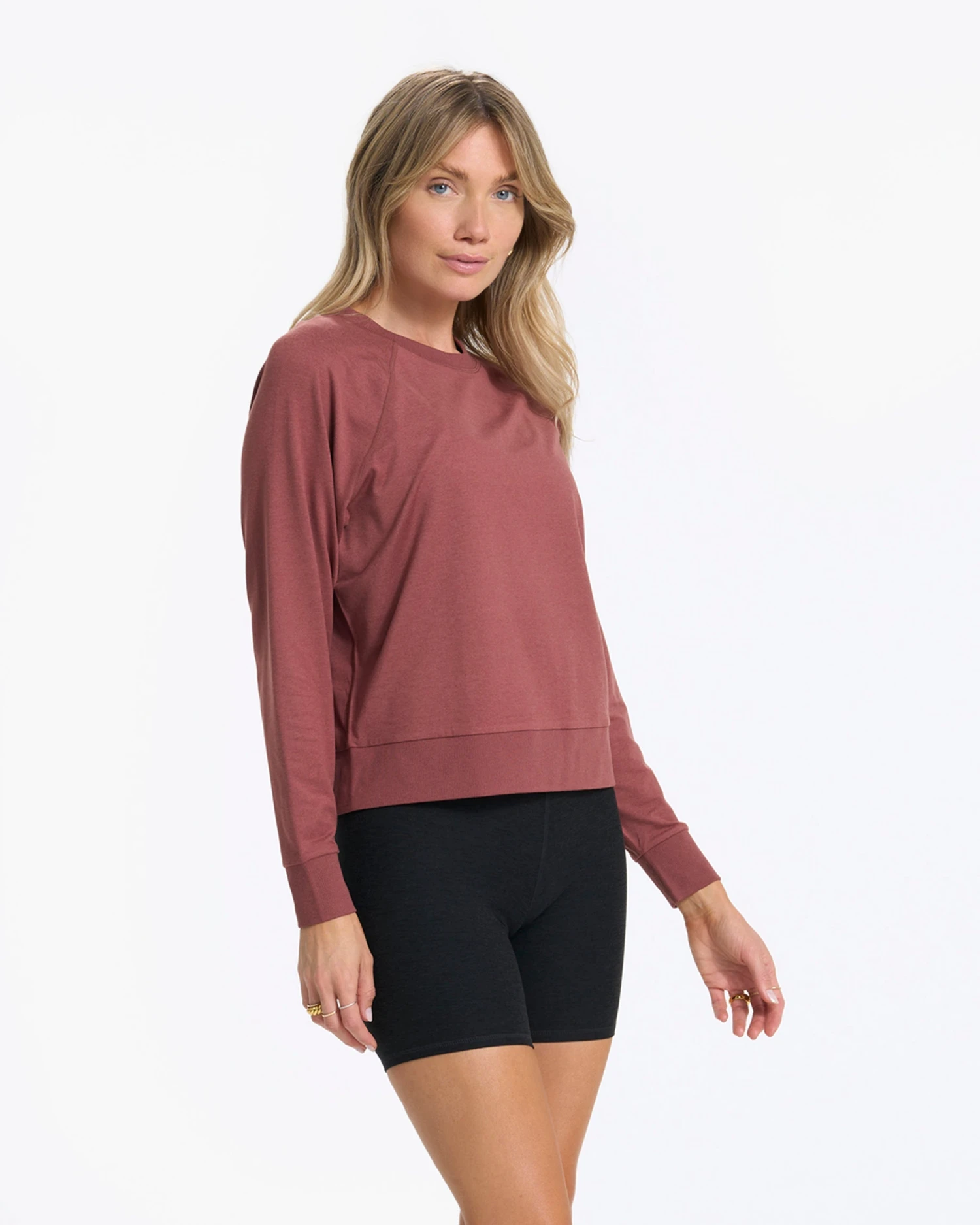 Long-Sleeve Halo Crew | Rosewood Heather - Image 2