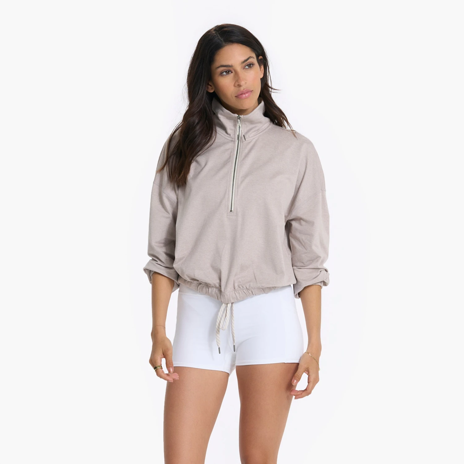 Halo Relaxed Half Zip | Oyster Heather - Image 8