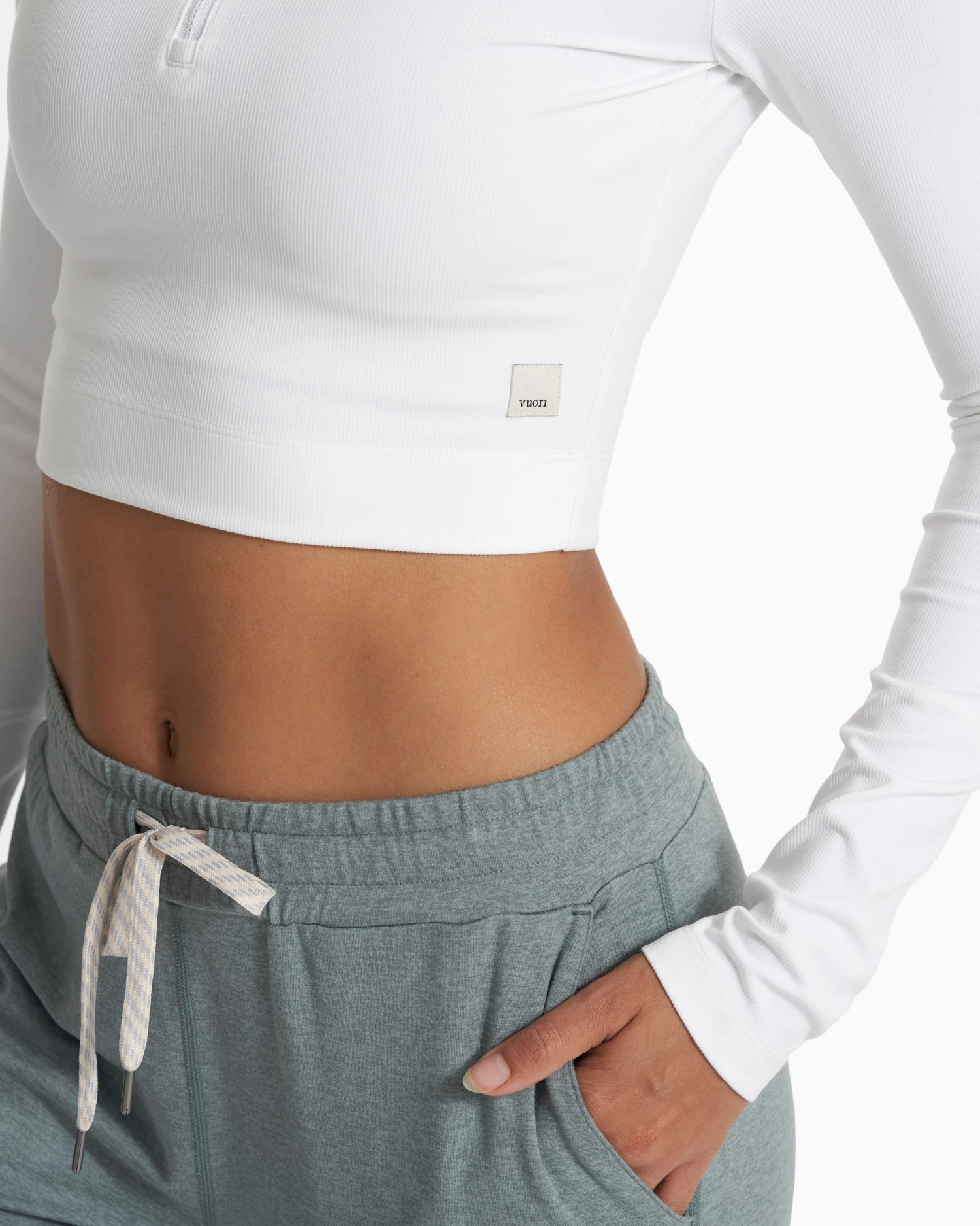 Lux Rib Half Zip | White - Image 5