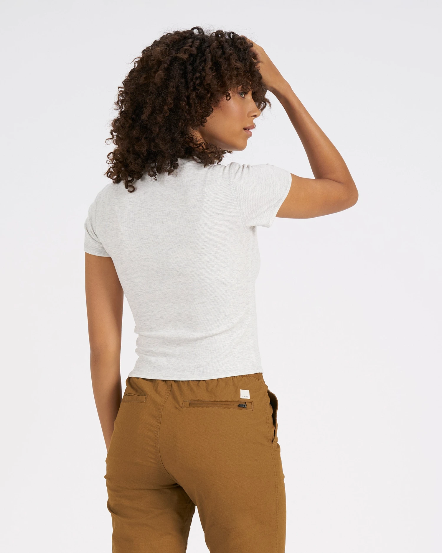 Pose Fitted Tee | White Heather - Image 5