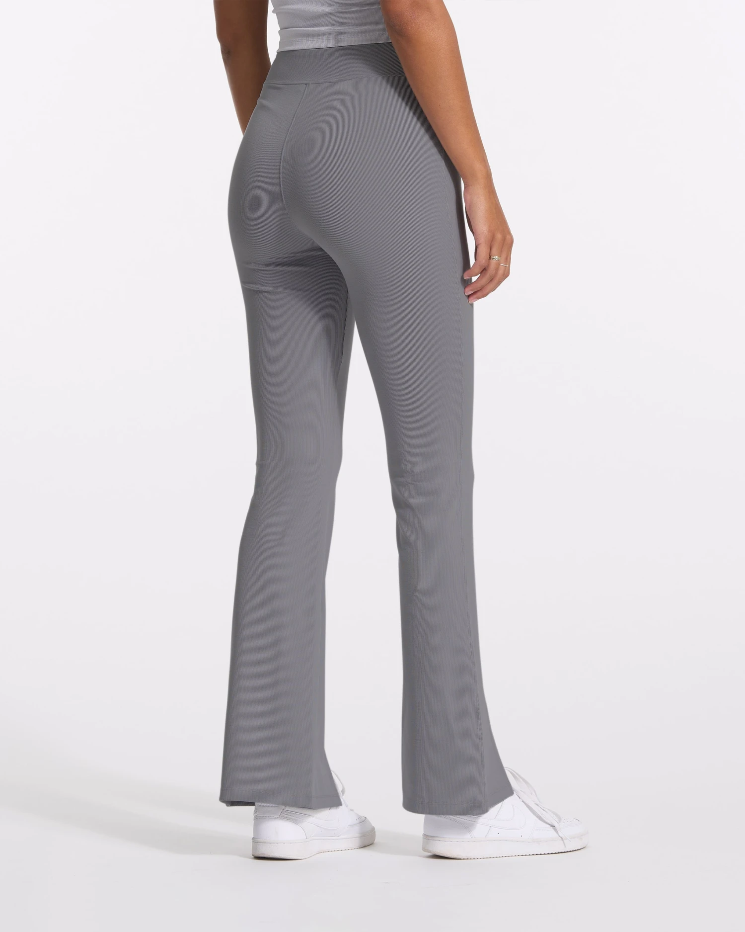 Lux Rib Split Bootcut | Heather Grey - Image 4