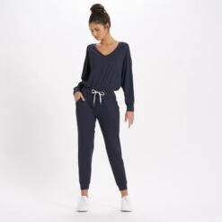 Long-Sleeve Lux Jumpsuit | Midnight Heather