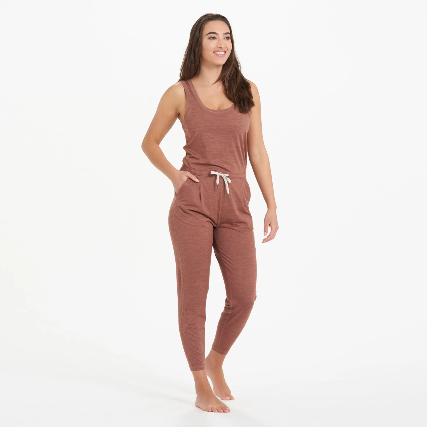 Lux At Ease Jumpsuit | Dark Terracotta Heather - Image 2