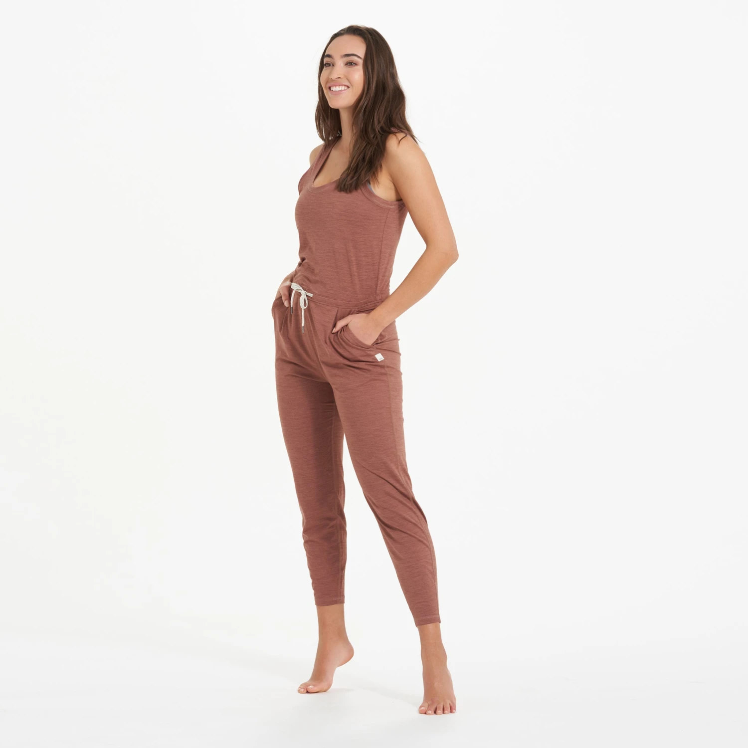 Lux At Ease Jumpsuit | Dark Terracotta Heather - Image 4