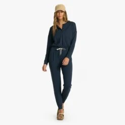 Lux Henley Jumpsuit | Ink Heather