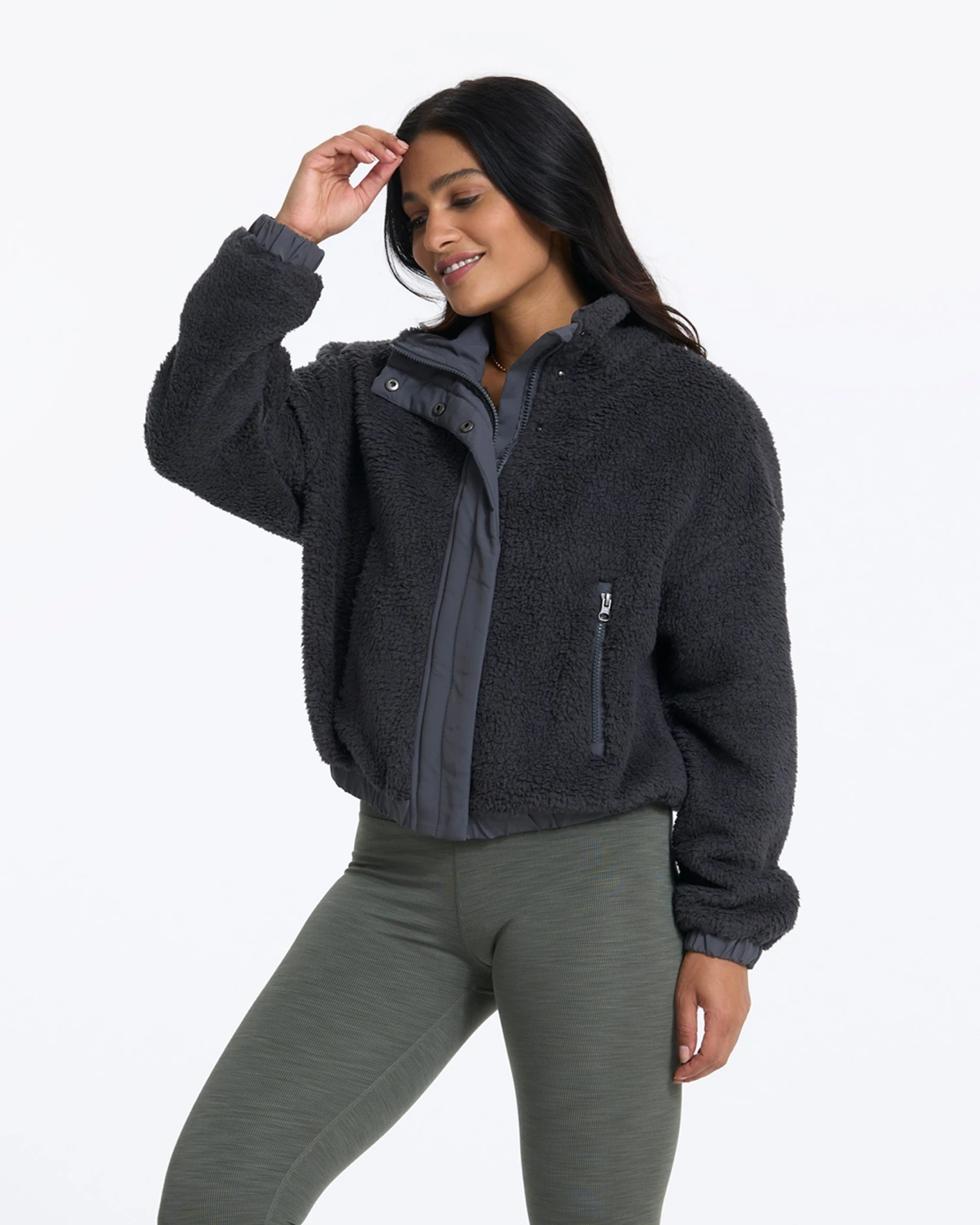 Cozy Sherpa Jacket | Charcoal - Image 2