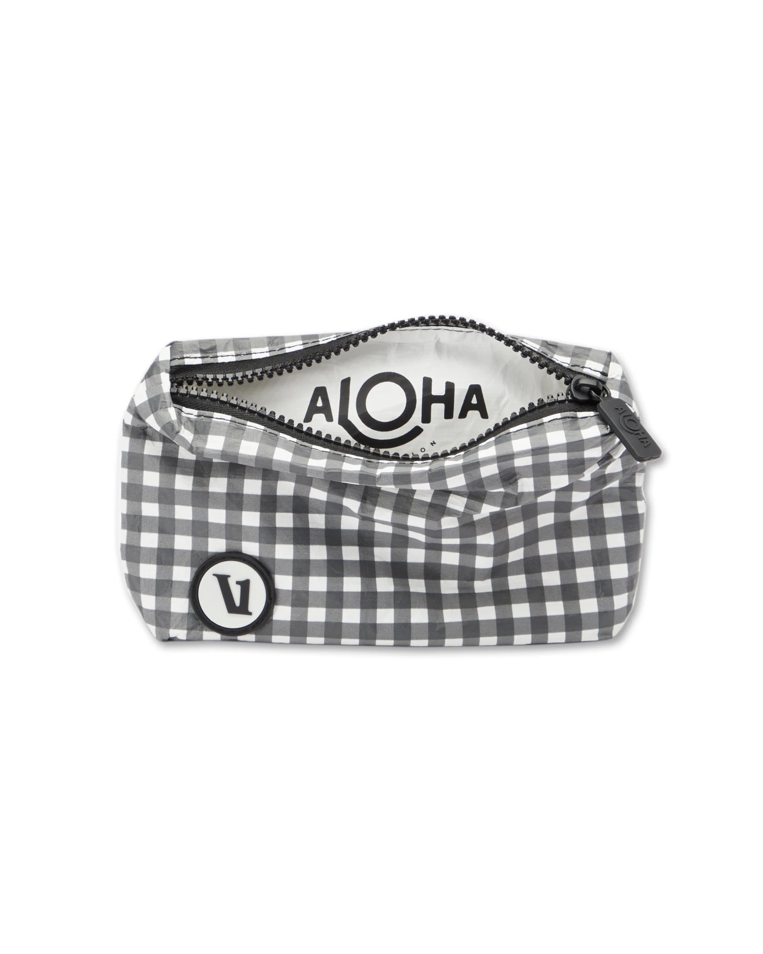 ALOHA-Mini Pouch | Charcoal Gingham